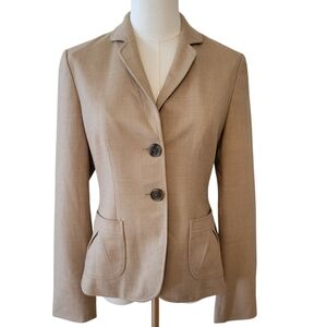 Banana Republic Camel Tan Wool Two Button Blazer Jacket Size 4